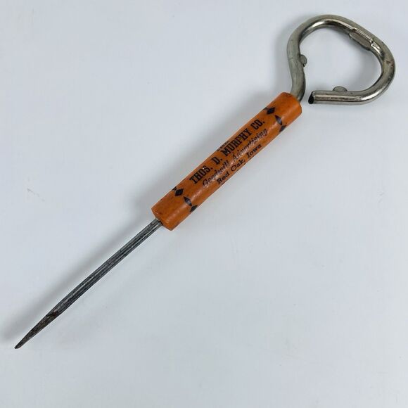 VTG Thos D Murphey Calendar Co Advertising Bottle Opener Screwdriver Red Oak IA - Picture 1 of 8